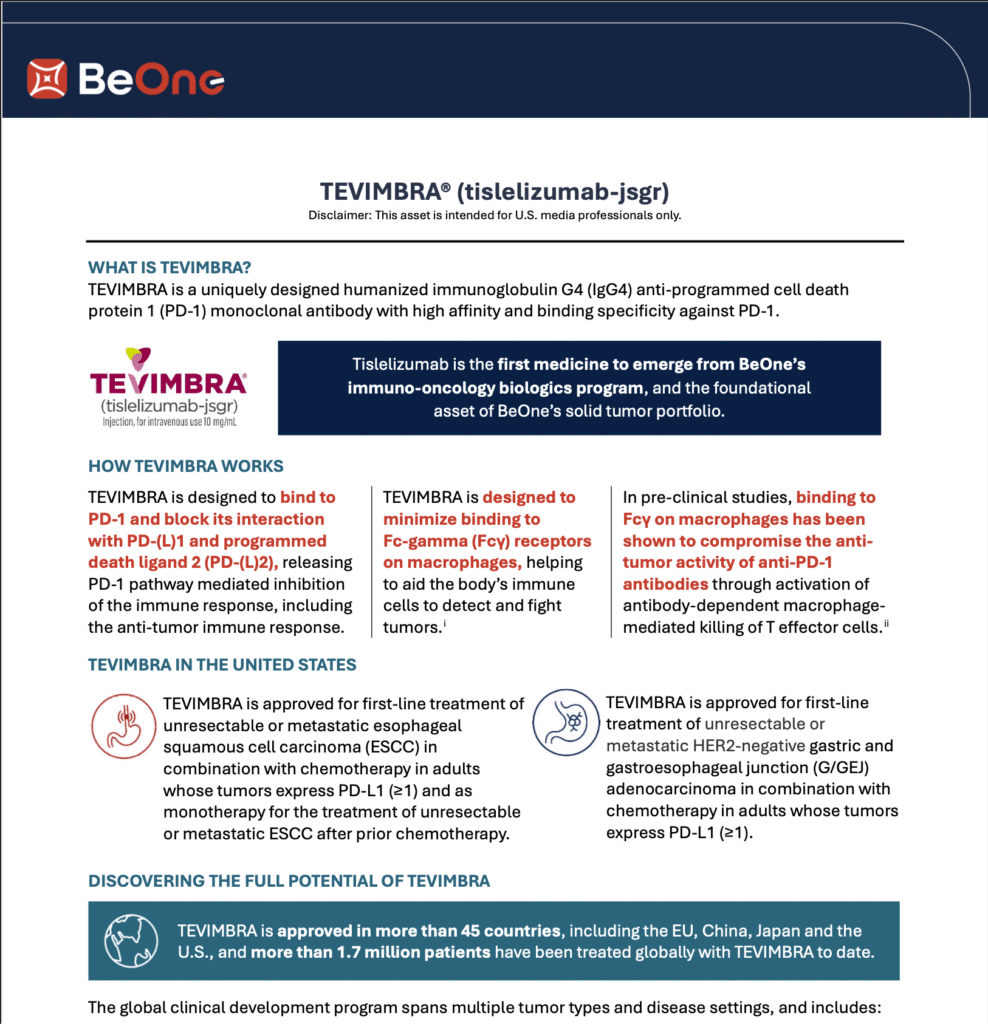 TEVIMBRA US Fact Sheet